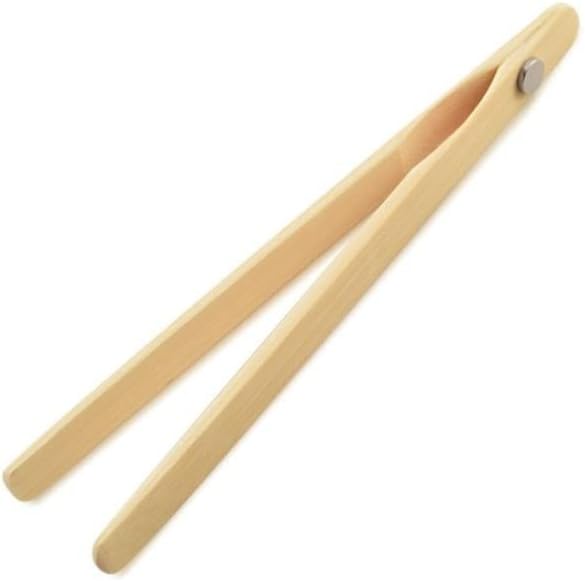 Norpro 1982 8" Bamboo 8" Toaster Tongs with Magnet, One Size