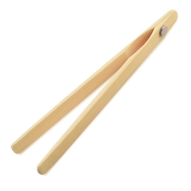 Norpro 1982 8" Bamboo 8" Toaster Tongs with Magnet, One Size