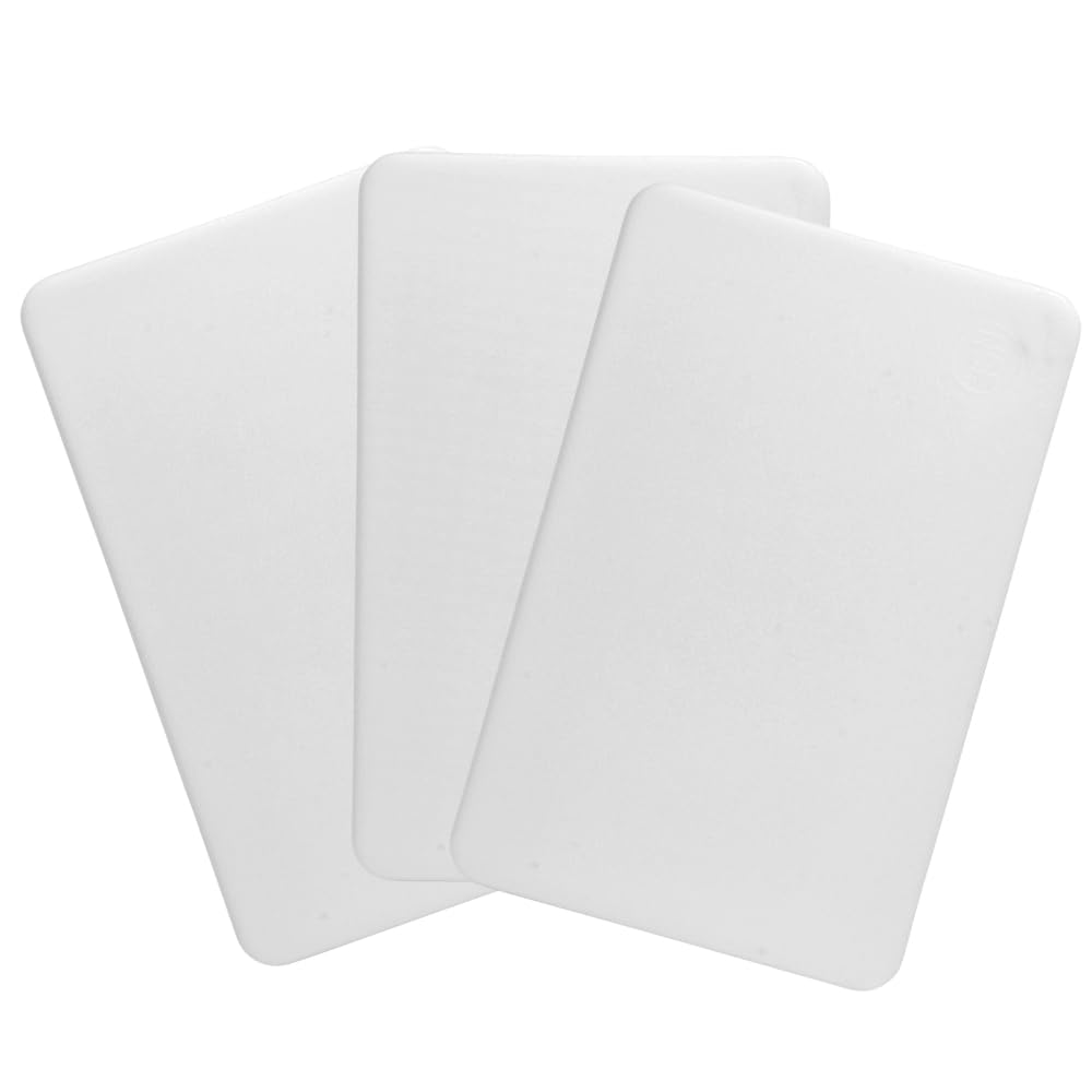 Small Bar Board 10 x 6 Inch Professional White Plastic for Kitchen, 3 Pack