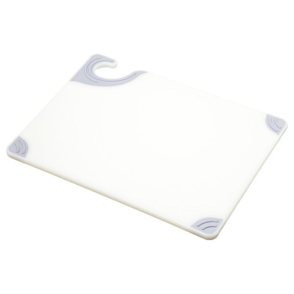 San Jamar Saf-T-Grip Plastic Cutting Board with Safety Hook, 9" x 12" x 0.375", Green