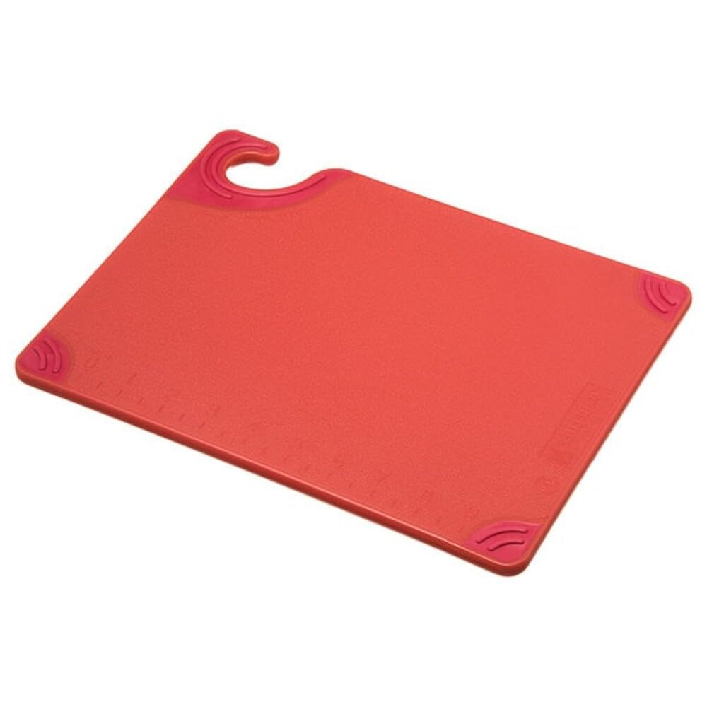 San Jamar Saf-T-Grip Plastic Cutting Board with Safety Hook, 9" x 12" x 0.375", Green