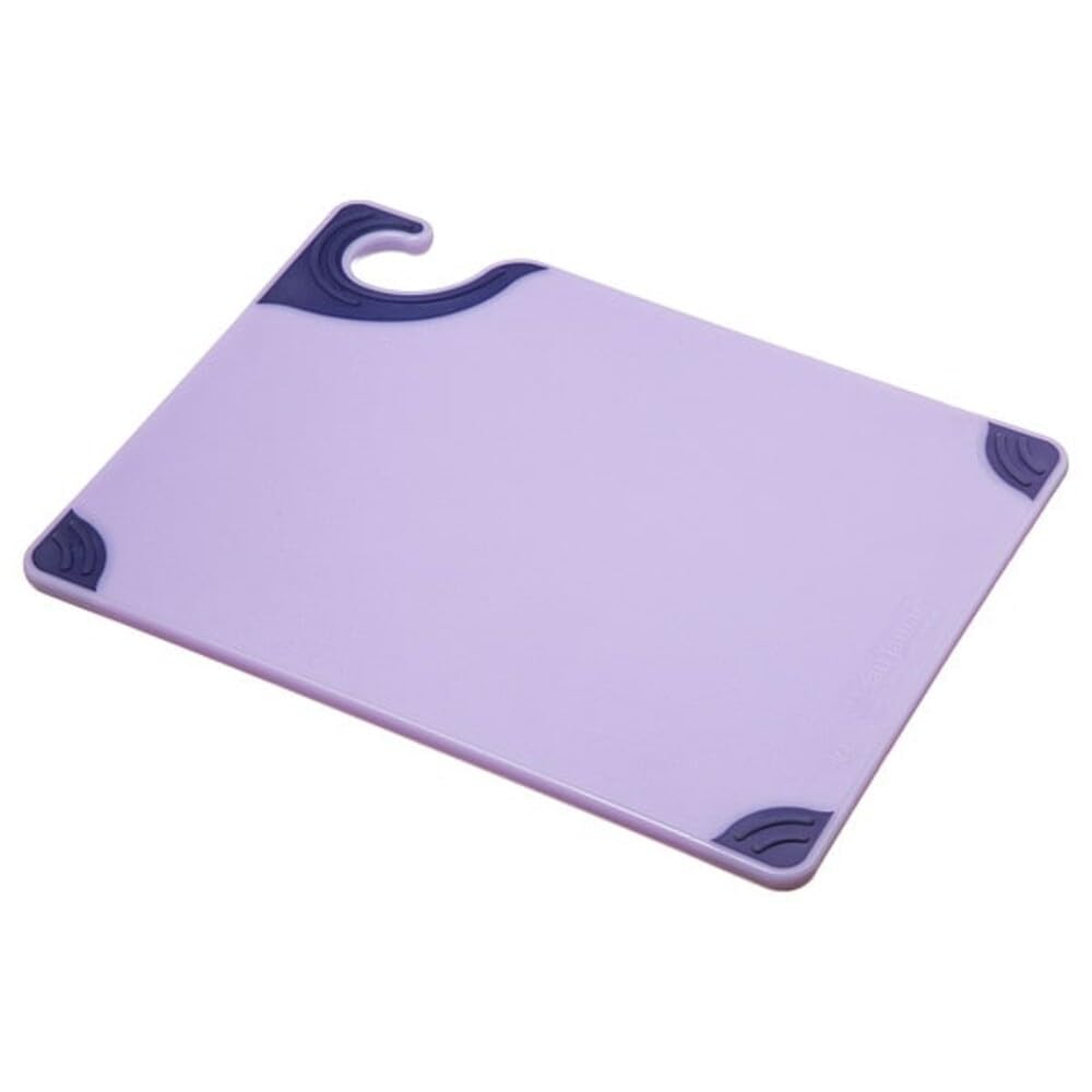 San Jamar Saf-T-Grip Plastic Cutting Board with Safety Hook, 9" x 12" x 0.375", Green