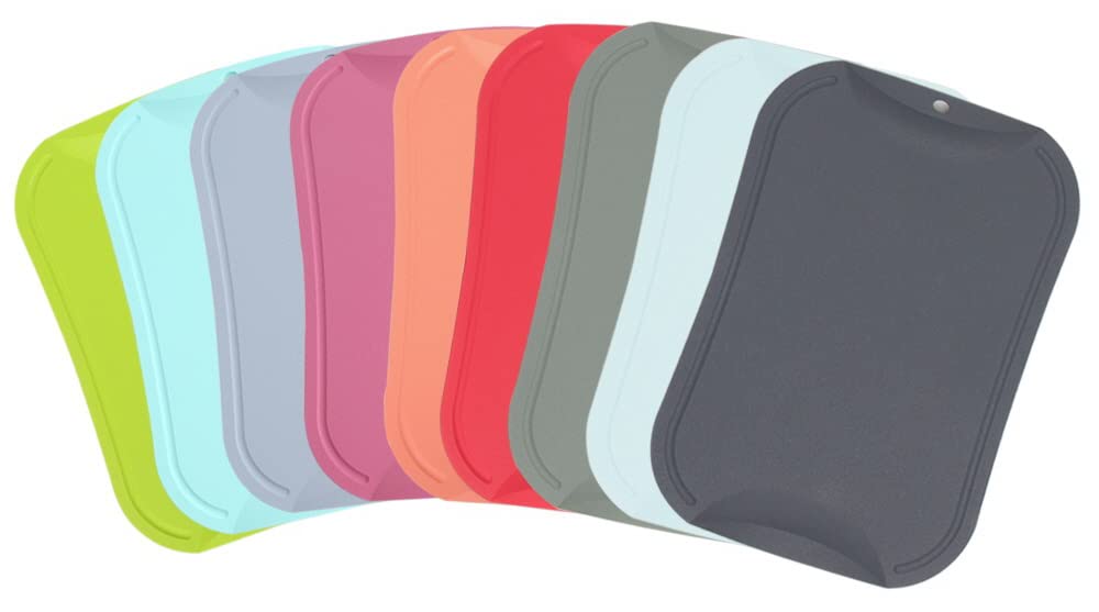 doblé Non-Scratch Flexible Cutting Board for Chopping, Scratch Free Juice Grooves with Easy Grip Handle, Non-Slip Dishwasher Safe for Kitchen (Large (15.6" x 10.7"), Space gray)