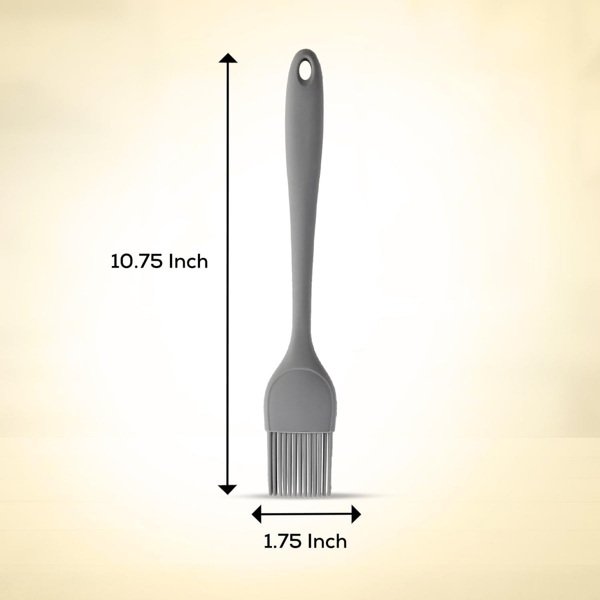 Mrs. Anderson’s Baking Silicone Basting Brush, Non-Stick, Heat Safe, Shed-Proof Bristles, Gray, 1.75-Inches, For Butter, Egg Wash, Glaze, And Baking Prep