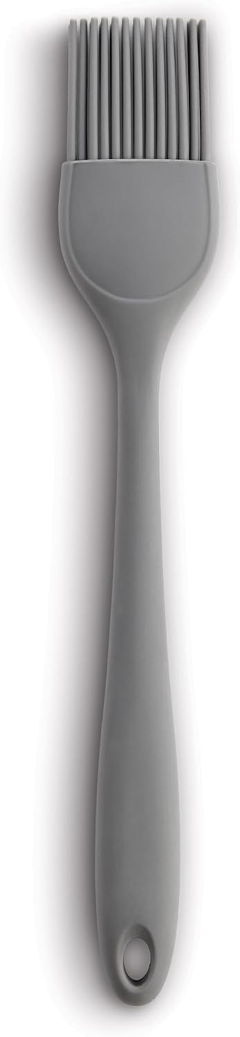Mrs. Anderson’s Baking Silicone Basting Brush, Non-Stick, Heat Safe, Shed-Proof Bristles, Gray, 1.75-Inches, For Butter, Egg Wash, Glaze, And Baking Prep