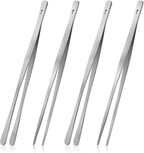 Vaincre 4PCS 12" Stainless Steel Kitchen Tongs Tweezers with Serrated Tips