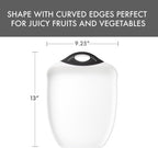 Dexas Chop & Scoop Cutting Board, 9.5 x 13 Inch, White and Black, BPA-Free Dishwasher Safe Kitchen Prep Board with Handle