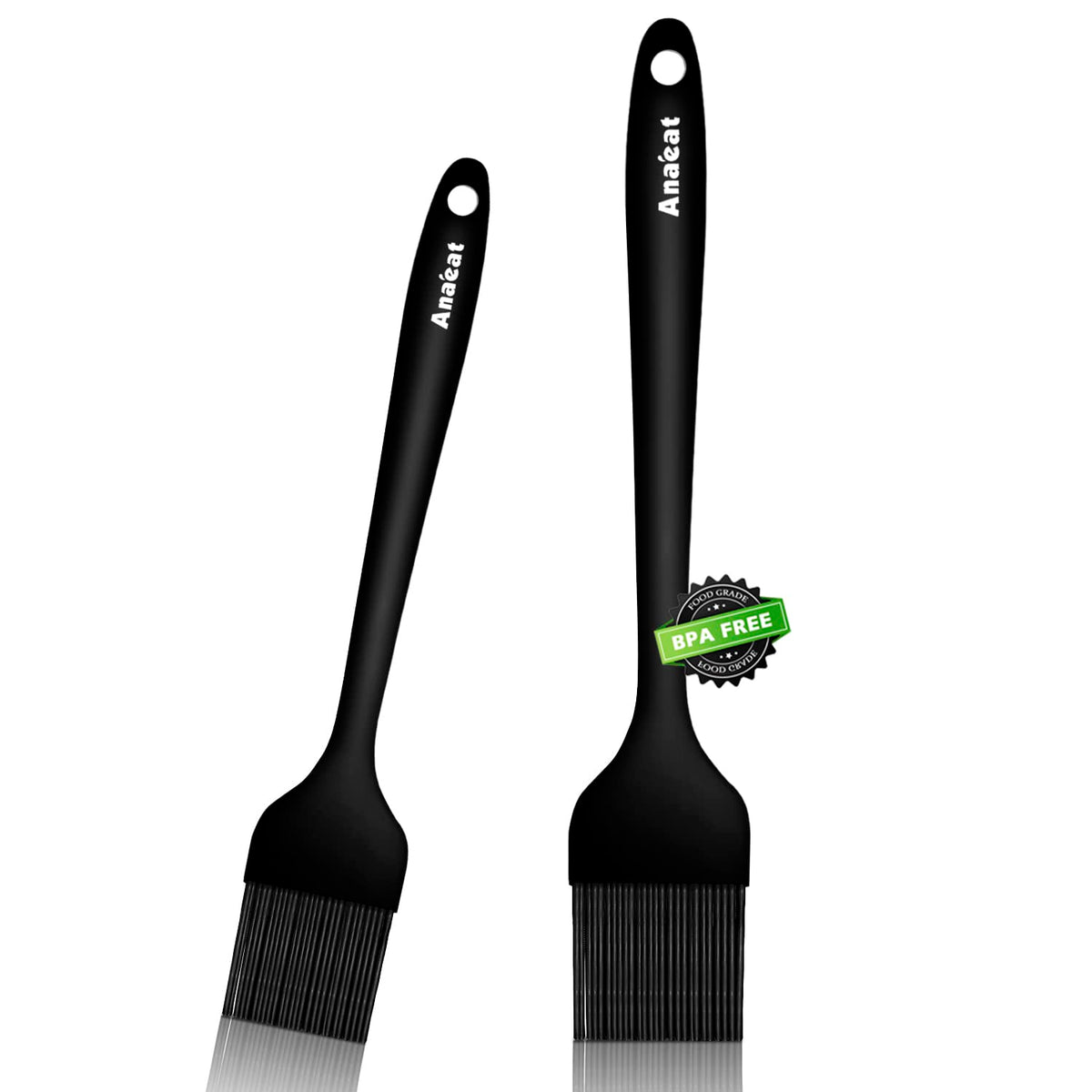 Anaeat 5 Pack Silicone Basting Pastry Brushes - Heat Resistant One-Piece Design with Soft Bristles, Hygienic Marinade Brush for Baking BBQ Grill, Spreading Oil Butter Sauce (Multicolor)