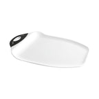 Dexas Chop & Scoop Cutting Board, 9.5 x 13 Inch, White and Black, BPA-Free Dishwasher Safe Kitchen Prep Board with Handle
