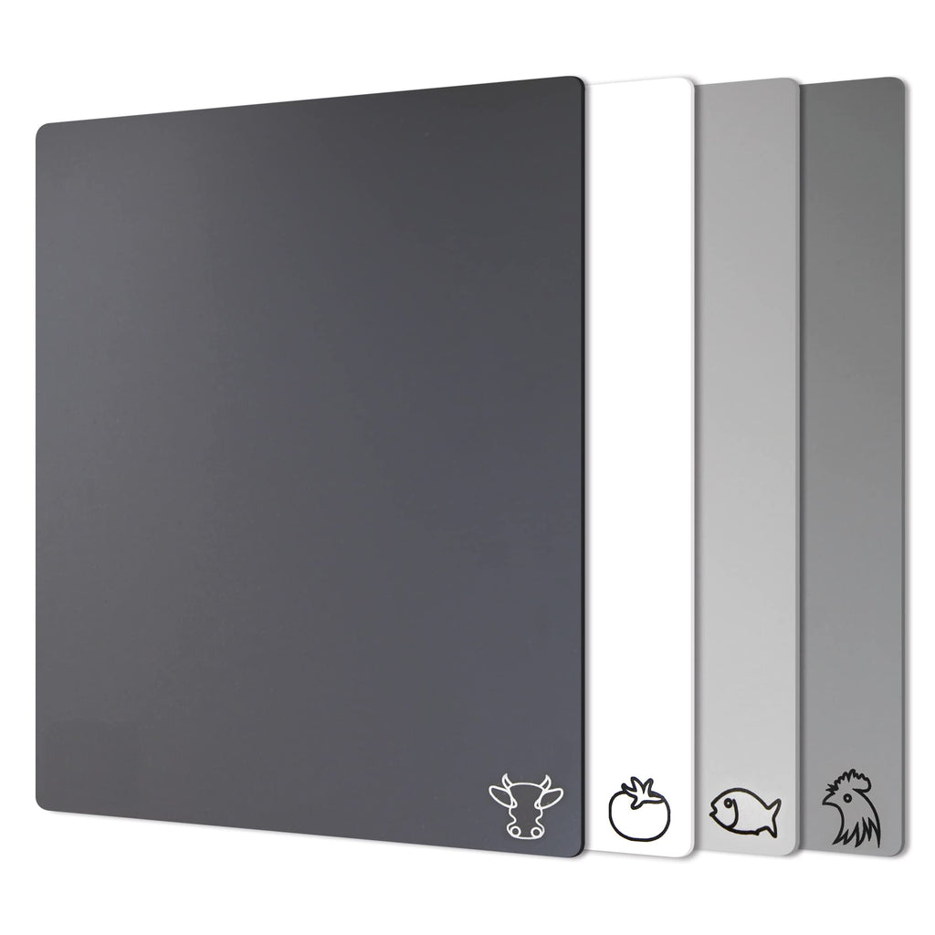 Fotouzy Flexible Plastic Cutting Boards for Kitchen, Upgrade Nonslip Cutting Board Set of 4, BPA-Free, Dishwasher Safe