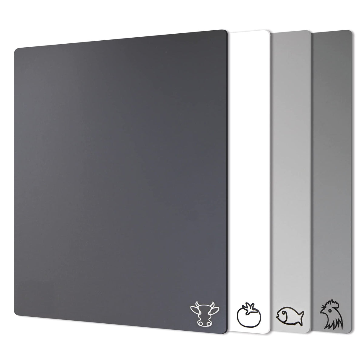 Fotouzy Flexible Plastic Cutting Boards for Kitchen, Upgrade Nonslip Cutting Board Set of 4, BPA-Free, Dishwasher Safe