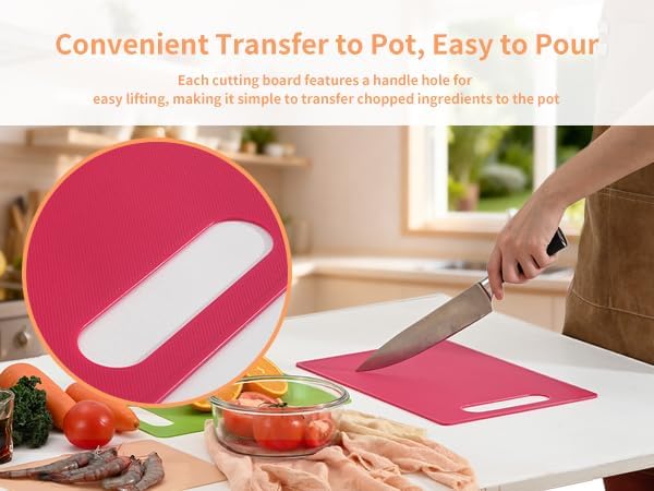 Luckyiren Plastic Cutting Board Set, 3 Pack Small Boards, Dishwasher Safe