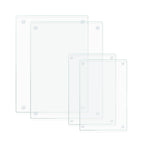 Mymonfif Tempered Glass Cutting Board for Kitchen, Clear Glass Board for Countertop, Heat Resistant, with Non-Slip Feet, 12x16" & 12x8" 2 Pcs Clear