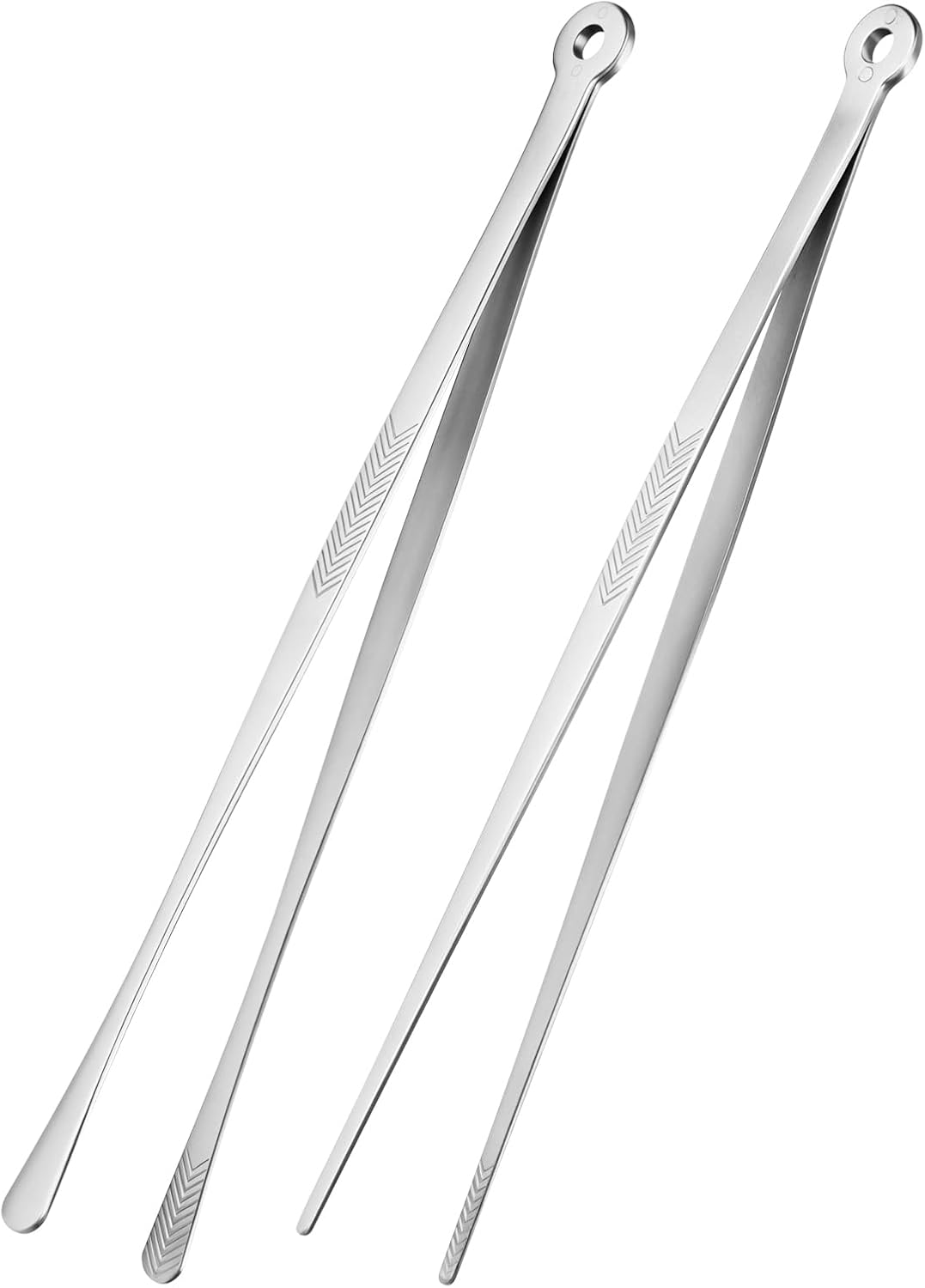 Kirecoo 2PCS 12" Stainless Steel Cooking Tongs with Serrated Tips