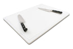 Thirteen Chefs 18x12 White Cutting Board with Groove, 1/2" Thick Plastic