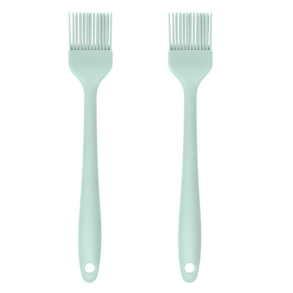 JS Gourmet Silicone Small Basting and Pastry Brush - Pastel Green - 2-Pack