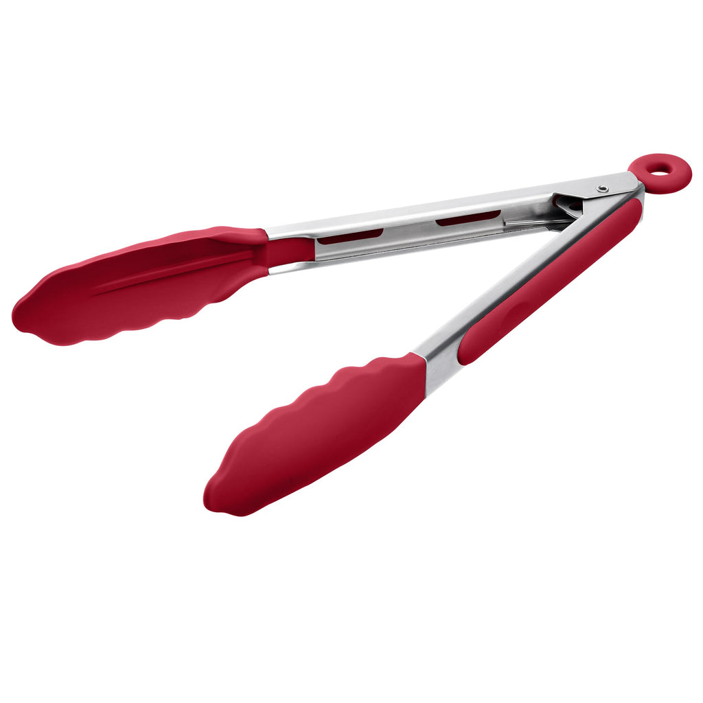 Doosu Kitchen Tongs with Silicone Tips for Cooking Serving (3Pcs, Navy)
