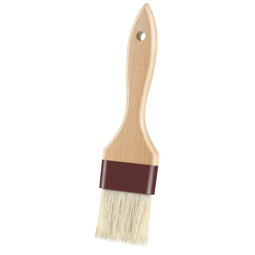 Pastry Brushes for Baking Basting Brush with Boar Bristles and Beech Hardwood Handles Culinary Oil Brush for Barbecue Butter Grill BBQ Sauce Baster Marinade Kitchen Food Cooking Brushes (1/1.5")
