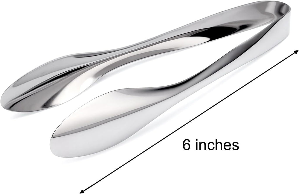 Premium Stainless Steel Serving Tongs (6'' Small)