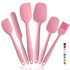 Heat Resistant Silicone Spatulas Set 6pcs, Seamless Design Non-Stick Mixing Spatulas with Stainless Steel Core, Premium BPA-Free Rubber Spatula Baking Cooking Utensile for Home Kitchen BBQ (purple)