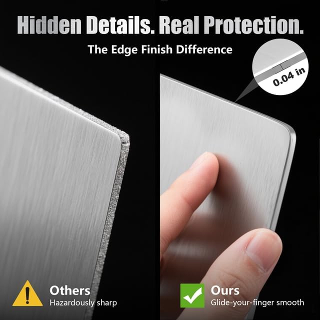 URMONA 3 PCS 304 Stainless Steel Cutting Board Set for Kitchen