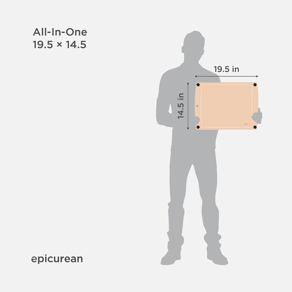 Epicurean All-In-One Cutting Board, 19.5" x 14.5" Juice Groove, Natural