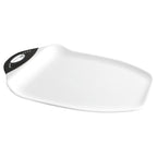 Dexas Chop & Scoop Cutting Board with Non-Slip Feet, 15 x 11 Inch, BPA-Free Dishwasher Safe Kitchen Prep Board, White and Black