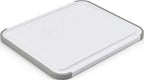 KitchenAid Classic Nonslip 2-Piece Plastic Cutting Board Set with Perimeter Trench and Non Slip Edges, 2-Piece Kitchen Chopping Boards, Dishwasher-Safe, White and Gray
