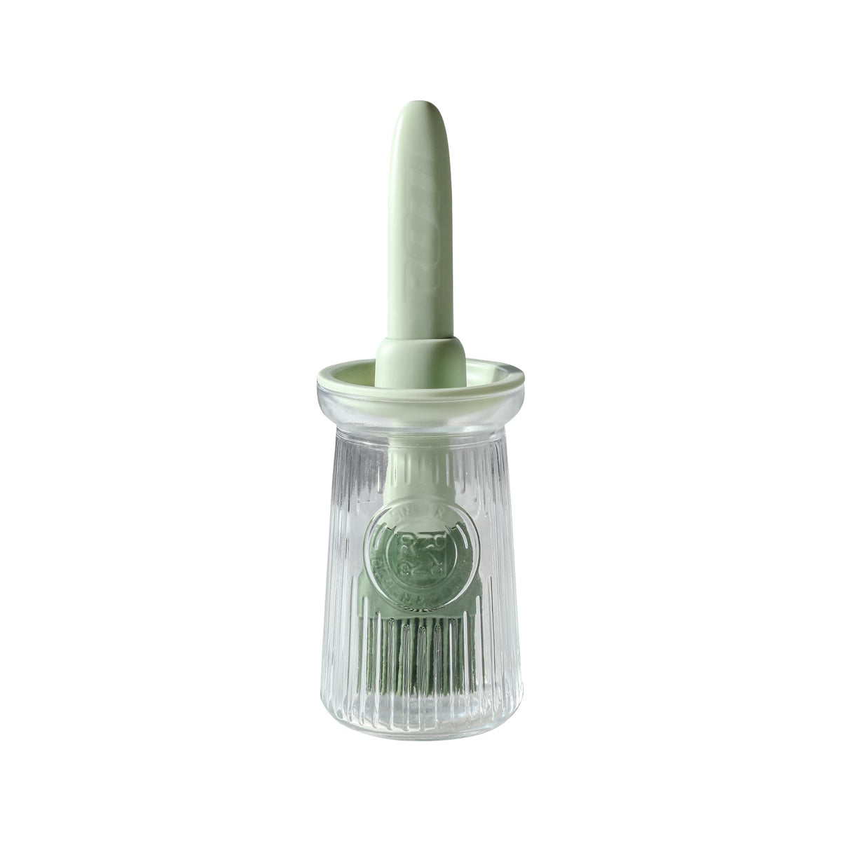 Oil Dispenser with Brush - Glass Olive Oil Dispenser for Kitchen, 3 IN 1 Oil Dispenser Bottle with Silicone Basting Brush for Cooking Vinegar Sauce BBQ Grill Frying (Green)