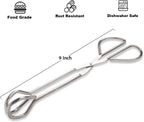 Hiash 9 Inch Heavy Duty Stainless Steel Kitchen Tongs For Cooking