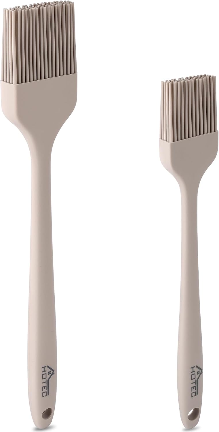 HOTEC 600℉ Heat Resistant Silicone Basting &Pastry Brushes, Black 2