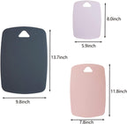 Cutting Boards for Kitchen,Plastic Cutting Board Set of 3, Thick Chopping Boards for Meat, Veggies, Fruits, with Easy Grip Handle,Dishwasher Safe (Pink, 3Pcs)