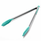 Doosu Kitchen Tongs with Silicone Tips for Cooking Serving (3Pcs, Navy)