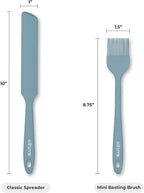 Elihome Mini Silicone Basting Pastry Brush, Cooking Brush for Oil Sauce Butter Marinades, Food Brushes for BBQ Grill Kitchen Baking, Baster Brushes Food Grade, Slate Teal Grey