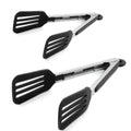 Cooking Tongs 9" and 12" Stainless Steel Kitchen Silicone Serving Tongs