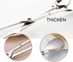 KEBE 2-PACK Serving Tongs for Cooking Buffet Party Catering, Thickening Food Serving Cake Bread Kitchen Salad Tongs, Stainless Steel