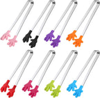 SHINDEL Mini Tongs, 8 PCS Silicone Hand Shape Food Tongs, 5 Inch