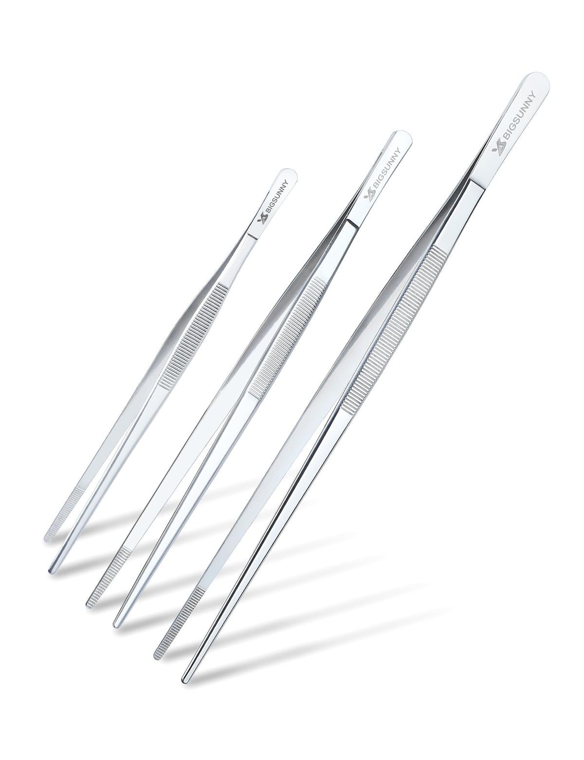 MSY BIGSUNNY 12 Inch Kitchen Tweezers Fine Tweezer Tongs, Stainless Steel Food Tweezers Multi-function Precision Serrated Tips Cooking Tongs Kitchen Serving Tong