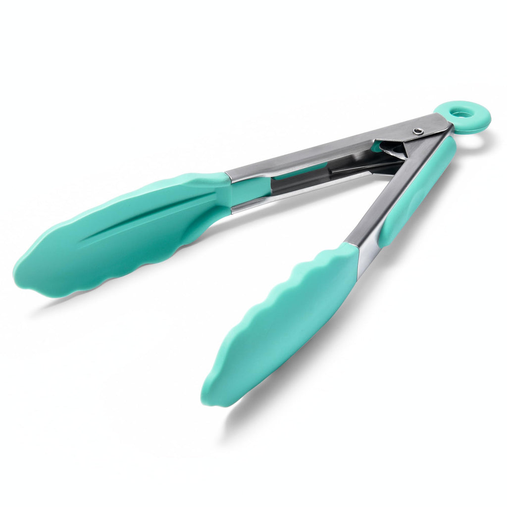 Doosu Kitchen Tongs with Silicone Tips for Cooking Serving (3Pcs, Navy)