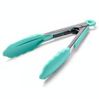 Doosu Kitchen Tongs with Silicone Tips for Cooking Serving (3Pcs, Navy)