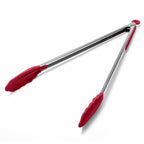 Doosu Kitchen Tongs with Silicone Tips for Cooking Serving (3Pcs, Navy)