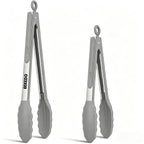 Tongs for Cooking, Stainless Steel Kitchen Tongs with Silicone Tips