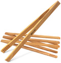 Wooden Tongs for Cooking – Set of 4 | Toaster Tongs & Salad Tongs | 10 Inch Wood Kitchen Tongs for Serving Food, Charcuterie & BBQ | Dark Hardwood | Heat Resistant