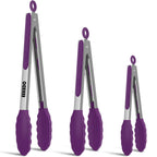 Tongs for Cooking, Stainless Steel Kitchen Tongs with Silicone Tips