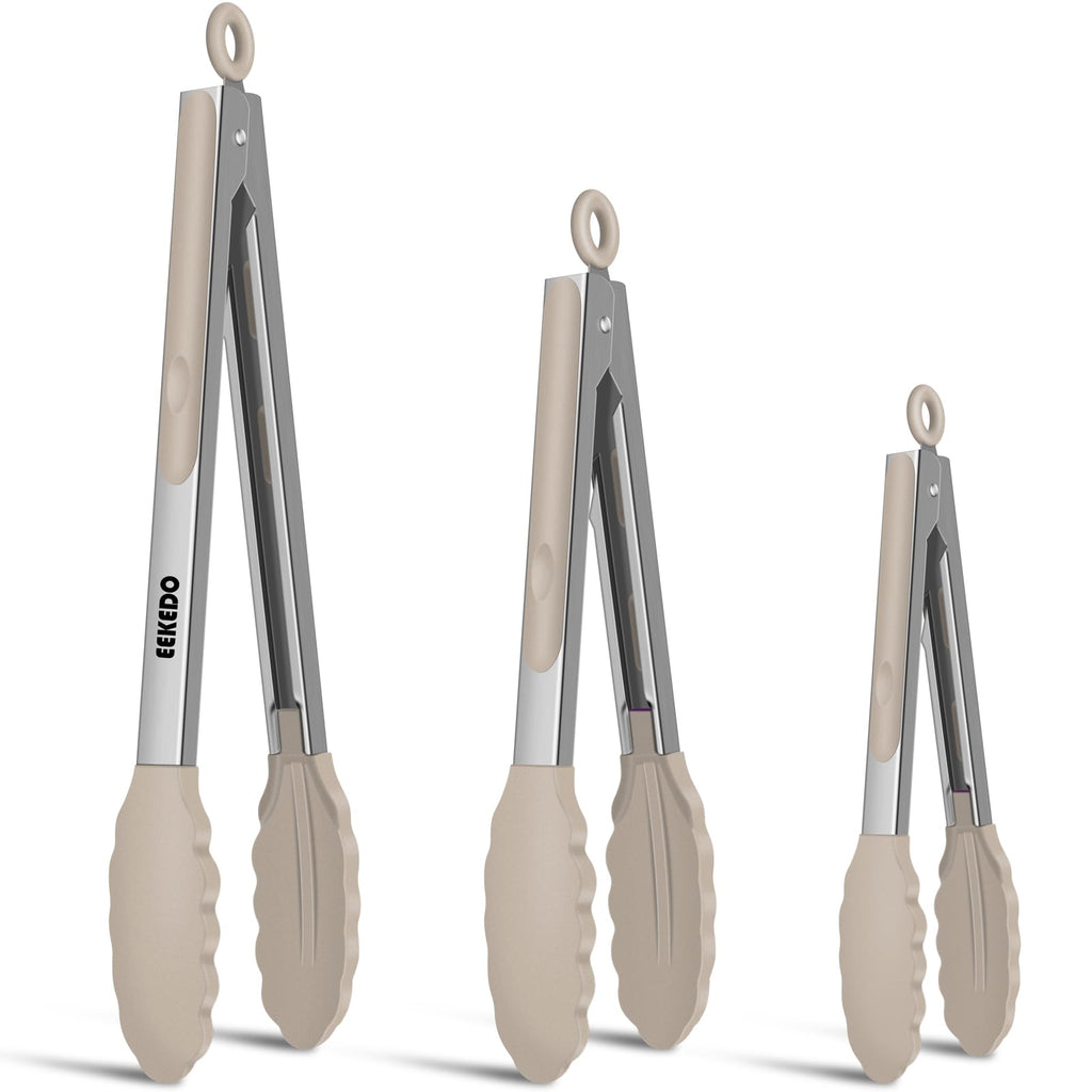 Tongs for Cooking, Stainless Steel Kitchen Tongs with Silicone Tips
