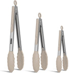 Tongs for Cooking, Stainless Steel Kitchen Tongs with Silicone Tips