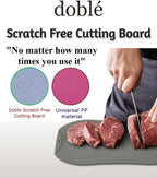 doblé Non-Scratch Flexible Cutting Board for Chopping, Scratch Free Juice Grooves with Easy Grip Handle, Non-Slip Dishwasher Safe for Kitchen (Large (15.6" x 10.7"), Space gray)