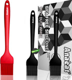 Anaeat 5 Pack Silicone Basting Pastry Brushes - Heat Resistant One-Piece Design with Soft Bristles, Hygienic Marinade Brush for Baking BBQ Grill, Spreading Oil Butter Sauce (Multicolor)