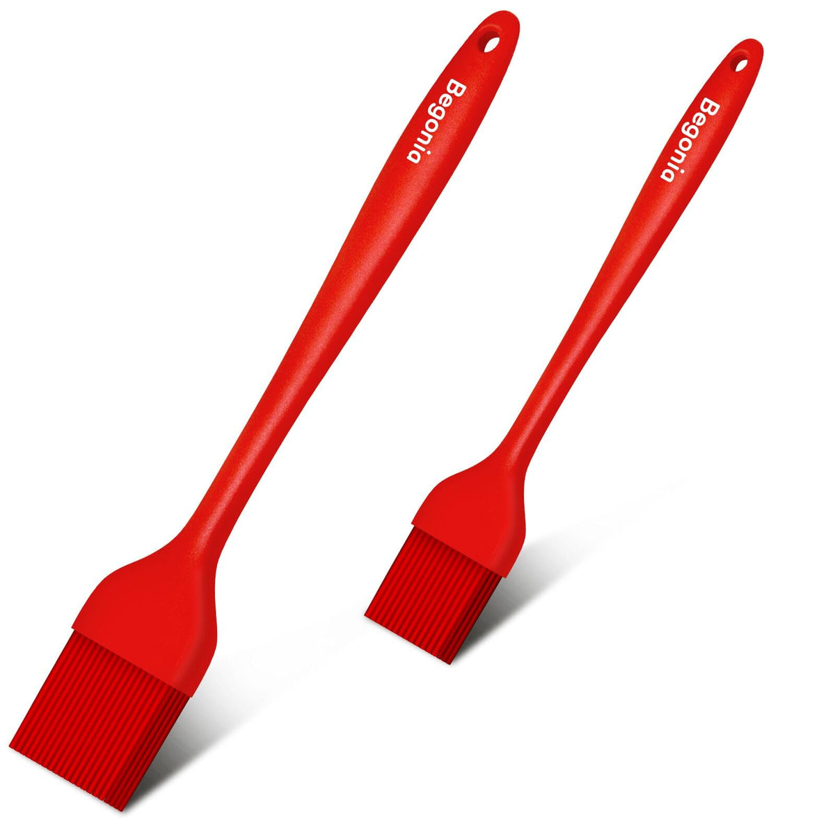 Begonia Silicone Kitchen Brush, 2pcs 10+8 inch Basting Brush (Orange)