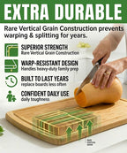 INDESTRUCTIBLE Bamboo Cutting Board (Extra Large) with Vertical Grain Strength Technology - Non Toxic, Spacious and Lightweight 18" XL Chopping Board Gift - Replacements for Life